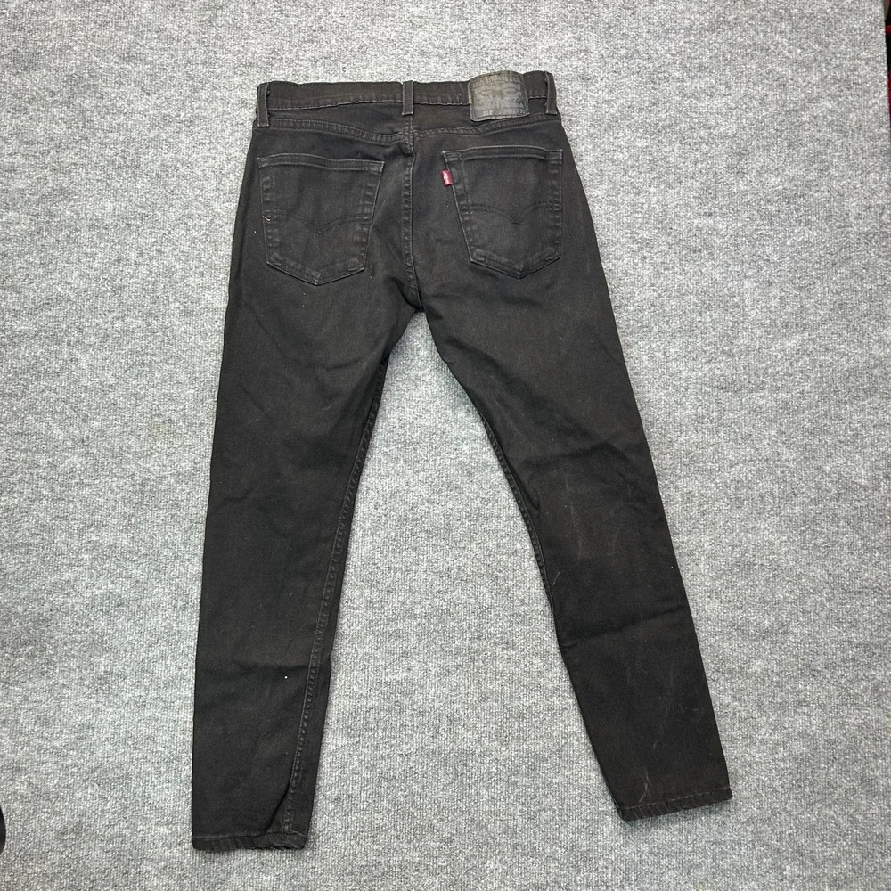 Levi's 512 Jeans Mens Black Denim Stretch Mid Rise Slim Straight Zip Fly - 31X30